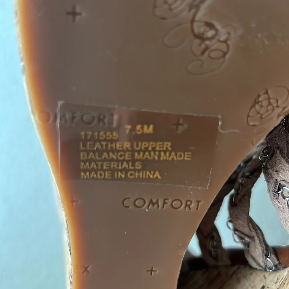 Matt Bernson Special Project Cork Wedges Sandals Suede/Chains 7.5M - Picture 6 of 16